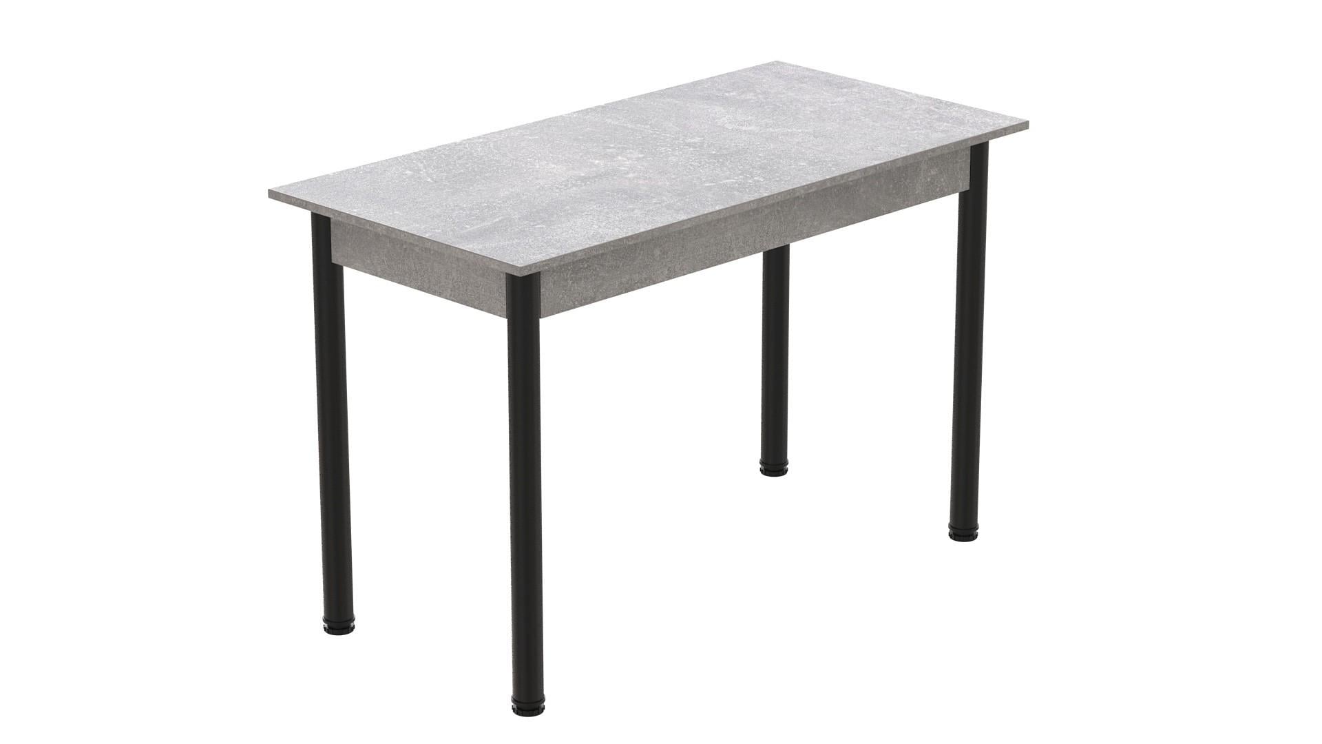 Обеденный стол Ferrum-decor Бенита ДСП 16 мм 75x120x80 см Черный/Бетон (FRD-105572)