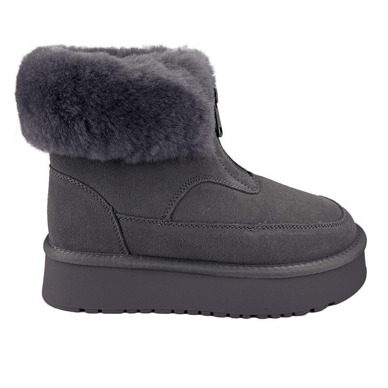 Угги женские замшевые на платформе 90080p. 39 25-25,5 см Серый