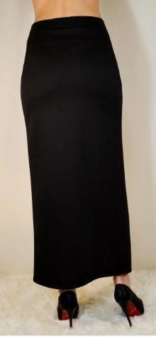Юбка макси женская из трикотажа с разрезом на правой ноге однотонная р. 44 Черный (2206231441) - фото 3 Юбка макси женская из трикотажа с разрезом на правой ноге однотонная р. 44 Черный (2206231441) - фото 3