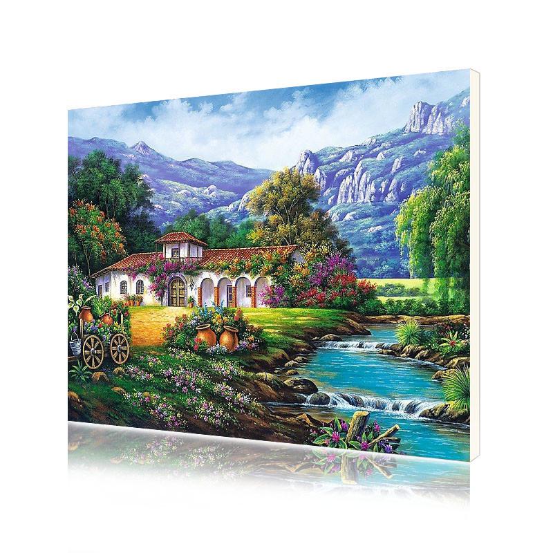 Картина по номерам Lesko RSB-8175 "Дом у горного озера"