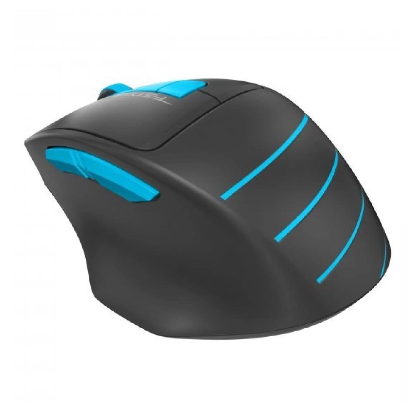 Мышь беспроводная A4Tech FG30 2.4GHz оптическая 1000-2000 DPI от батарейки Black/Blue (29709823) - фото 2 Мышь беспроводная A4Tech FG30 2.4GHz оптическая 1000-2000 DPI от батарейки Black/Blue (29709823) - фото 2
