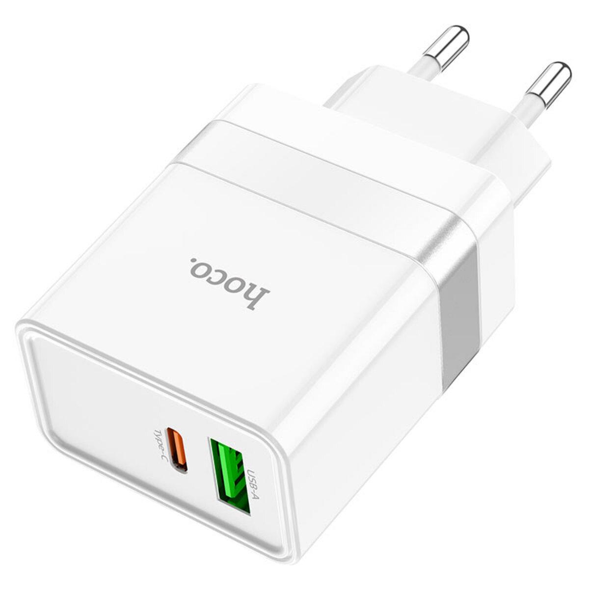 Зарядное устройство Hoco N21 Topspeed PD30W+QC3.0 Charger 1xUSB 1xType-C White (6931474757777)