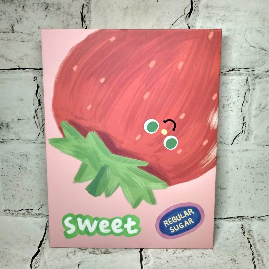 Зеркало косметическое настольное/дорожное Клубника 26х19,6 см Розовый (507-3)