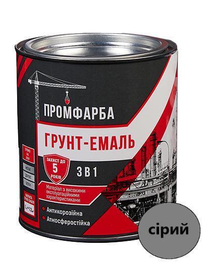 Грунт-эмаль антикоррозионная 3в1 ПРОМКРАСКА 0,8 кг 600 мл Серый (3014750550)