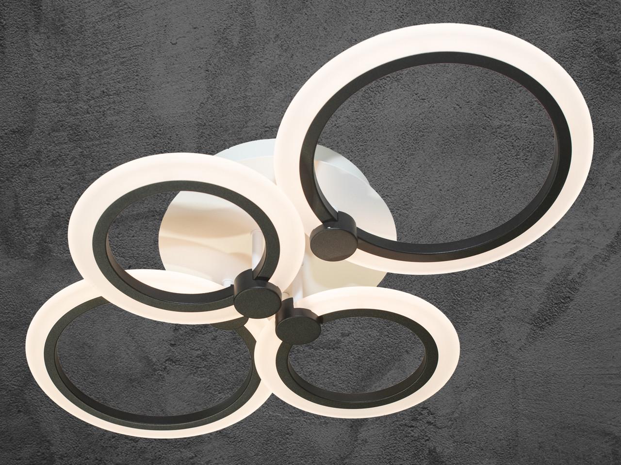 Люстра светодиодная смарт на кухню A8022-4BKDIM-LS 55W на 8 м2 Черный (2647928248)