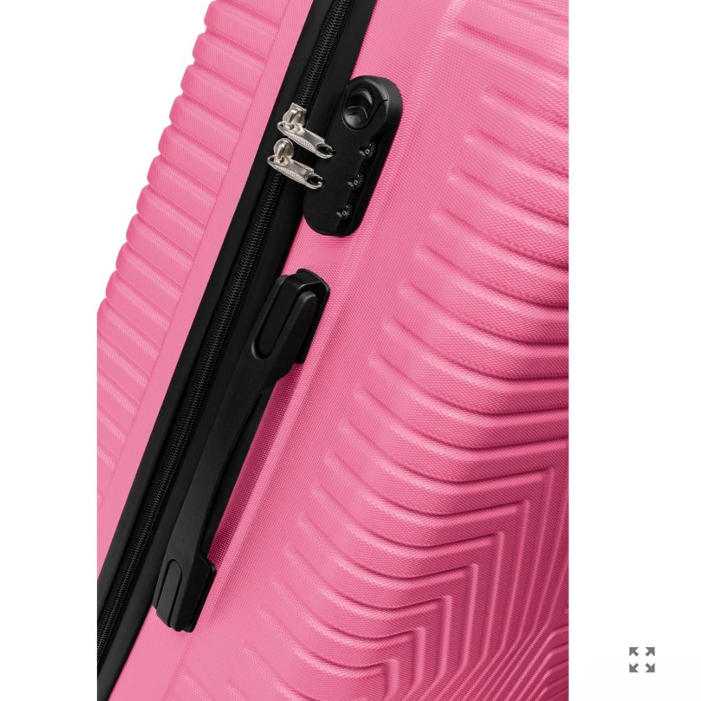 Чемодан Polo ПК016-М поликарбонат на 4-х двойных колесах средний М 70 л Нежно-розовый - фото 3 Чемодан Polo ПК016-М поликарбонат на 4-х двойных колесах средний М 70 л Нежно-розовый - фото 3