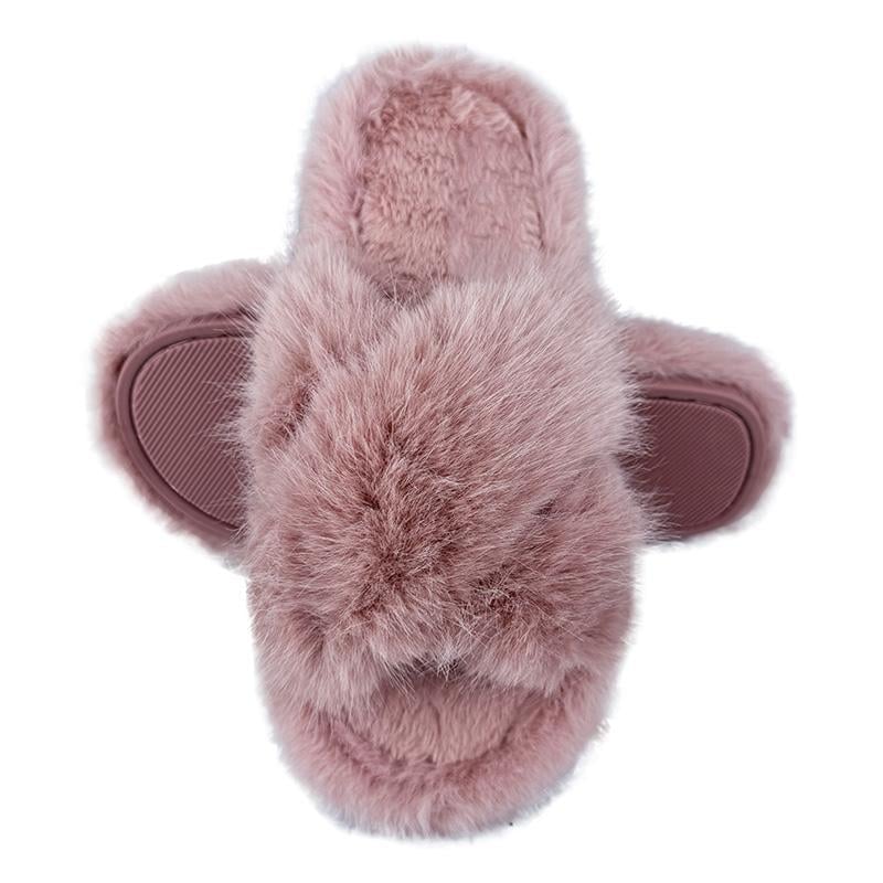 Комнатные тапочки женские пушистые 80136-4p. 40 25,5-26 см Розовый