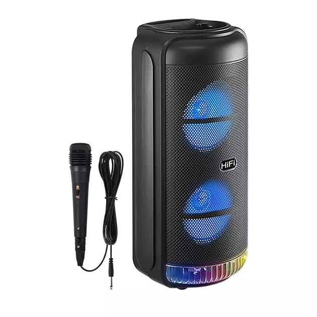 Портативна колонка RX-8228 8" 20 Вт з караоке USB/TF/AUX/FM LED-підсвітка/пульт (ML-04969)