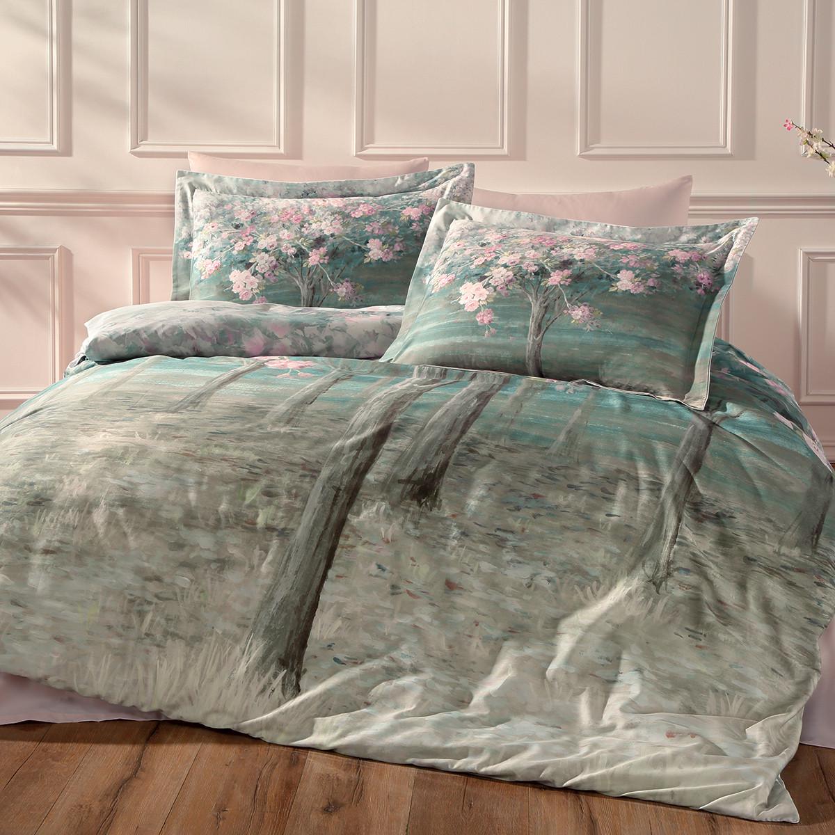 Постельное белье Tivolyo Home Spring Tree делюкссатин евро