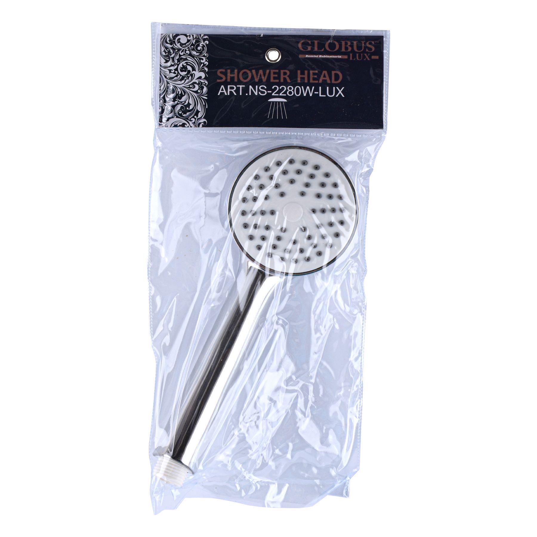 Душевая лейка Globus Lux NS-2280-W-P 000020409 однорежимная 70 мм Хром (110241)