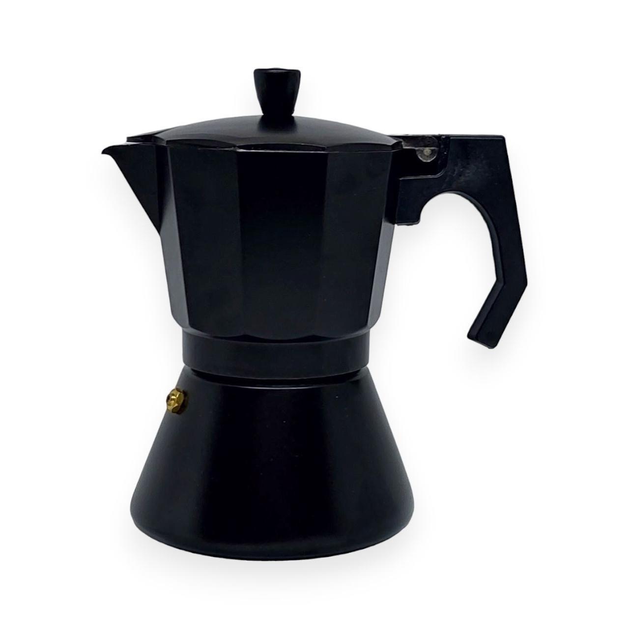 Гейзерная кофеварка A-Plus AP-2091 алюминиевая с покрытием на 6 чашек 300 мл Черный (204285)