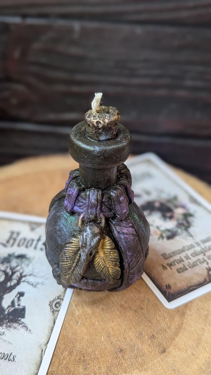 Свеча восковая Зелье с черепом ворона