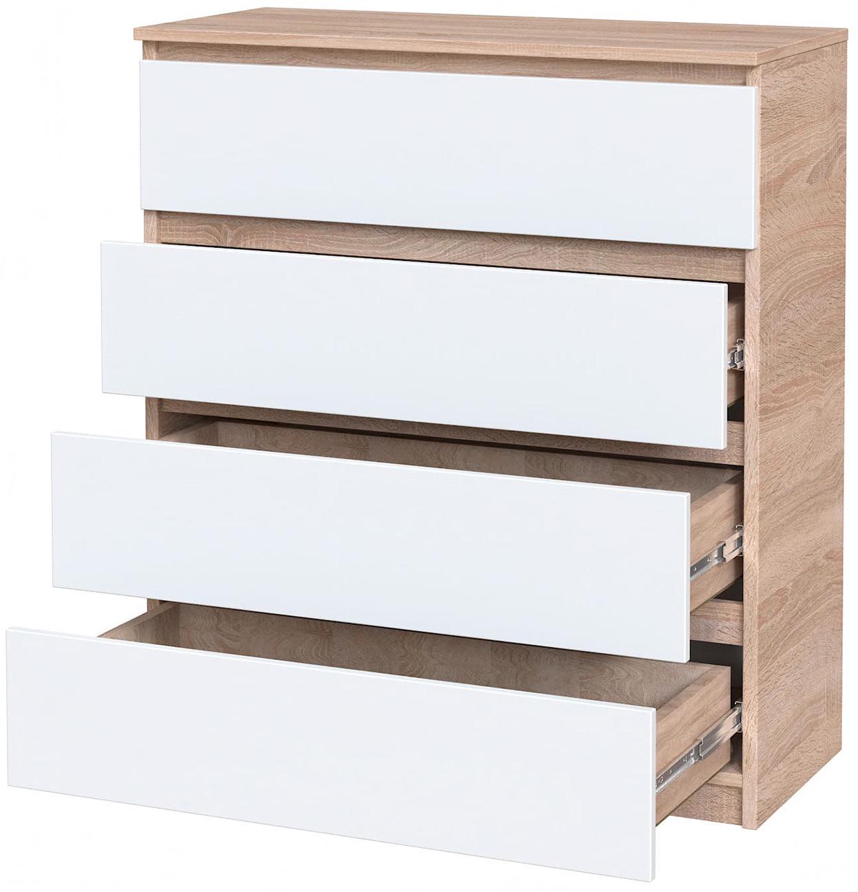Комод сучасний Майстер Форм Брайт із шухлядами для спальні 900х376х950 мм Дуб сонома/Білий (201901) - фото 3 Комод сучасний Майстер Форм Брайт із шухлядами для спальні 900х376х950 мм Дуб сонома/Білий (201901) - фото 3