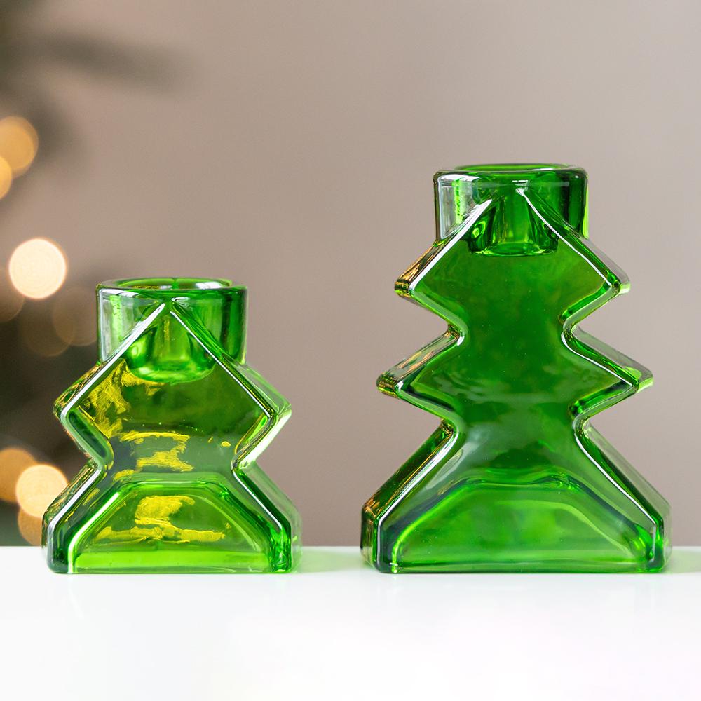 Набор подсвечников Елочка 8,5х7 см 2 шт. Зеленый (29919142)