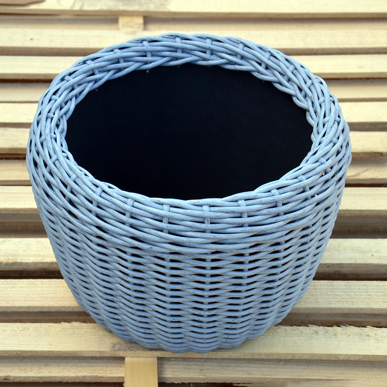 Кашпо для рослин з штучного ротангу 16 л Сірий (11717415) - фото 5 Кашпо для рослин з штучного ротангу 16 л Сірий (11717415) - фото 5