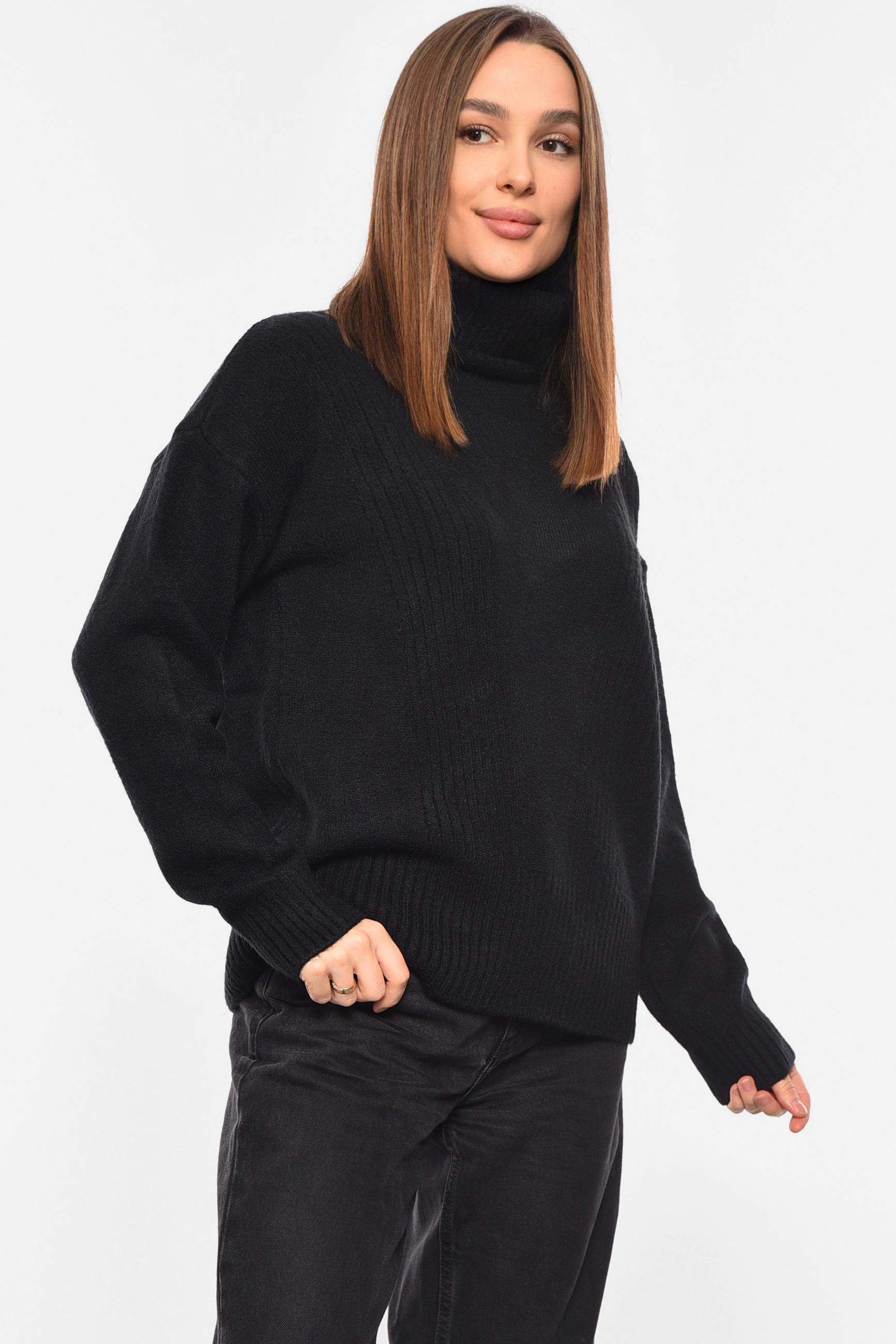 Свитер женский 193996 ангора полубатальный 2XL Черный (193996_!278959_50) - фото 2