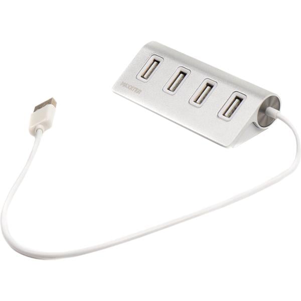 USB-хаб Maxxter HU2A-4P-01 USB-A 4 порта USB 2.0 Silver (35575420)
