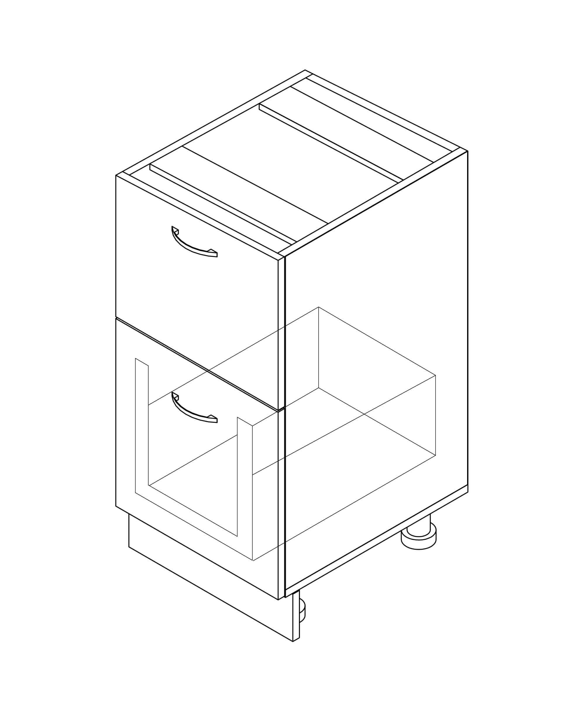 Тумба з двома ящиками МАКСІ-МЕблі без стільниці 800 Дуб сонома/Білий гладкий (70103) - фото 3 Тумба з двома ящиками МАКСІ-МЕблі без стільниці 800 Дуб сонома/Білий гладкий (70103) - фото 3