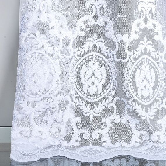 Тюль фатин IDEIA Dans V-1328 BEYAZ 3,0 м c вышивкой Белый (2200004208220)