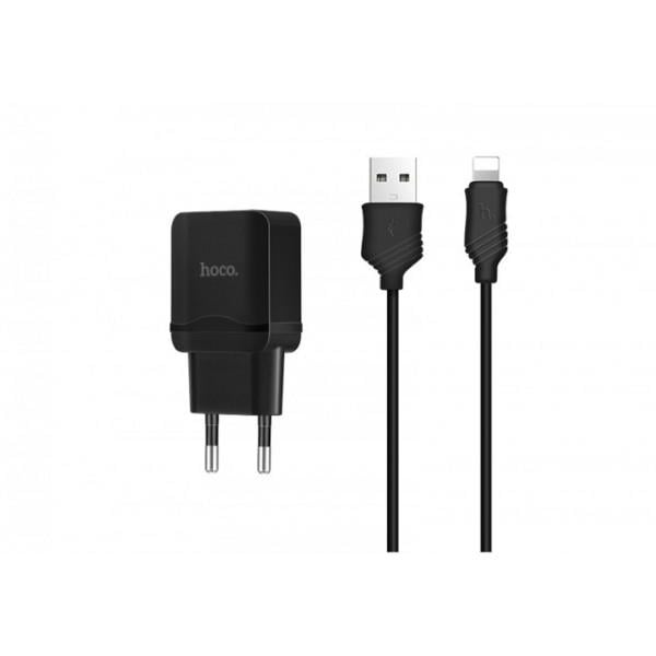 Зарядний пристрій Hoco Lightning cable C22A 1USB 2.4А Black (26816173)