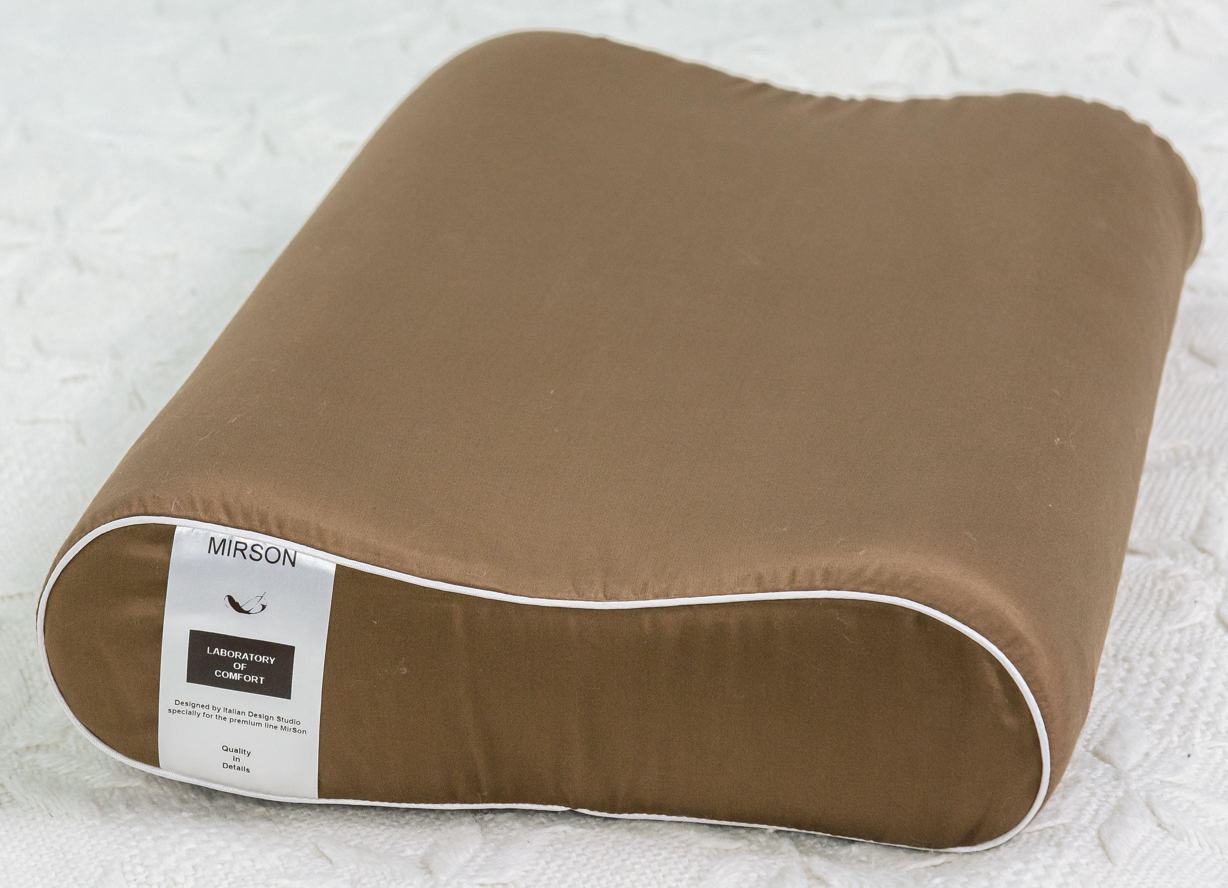 Подушка ортопедическая MirSon №6099 Delicate satin Cacao 49х32х10,5 см (2200003262537)