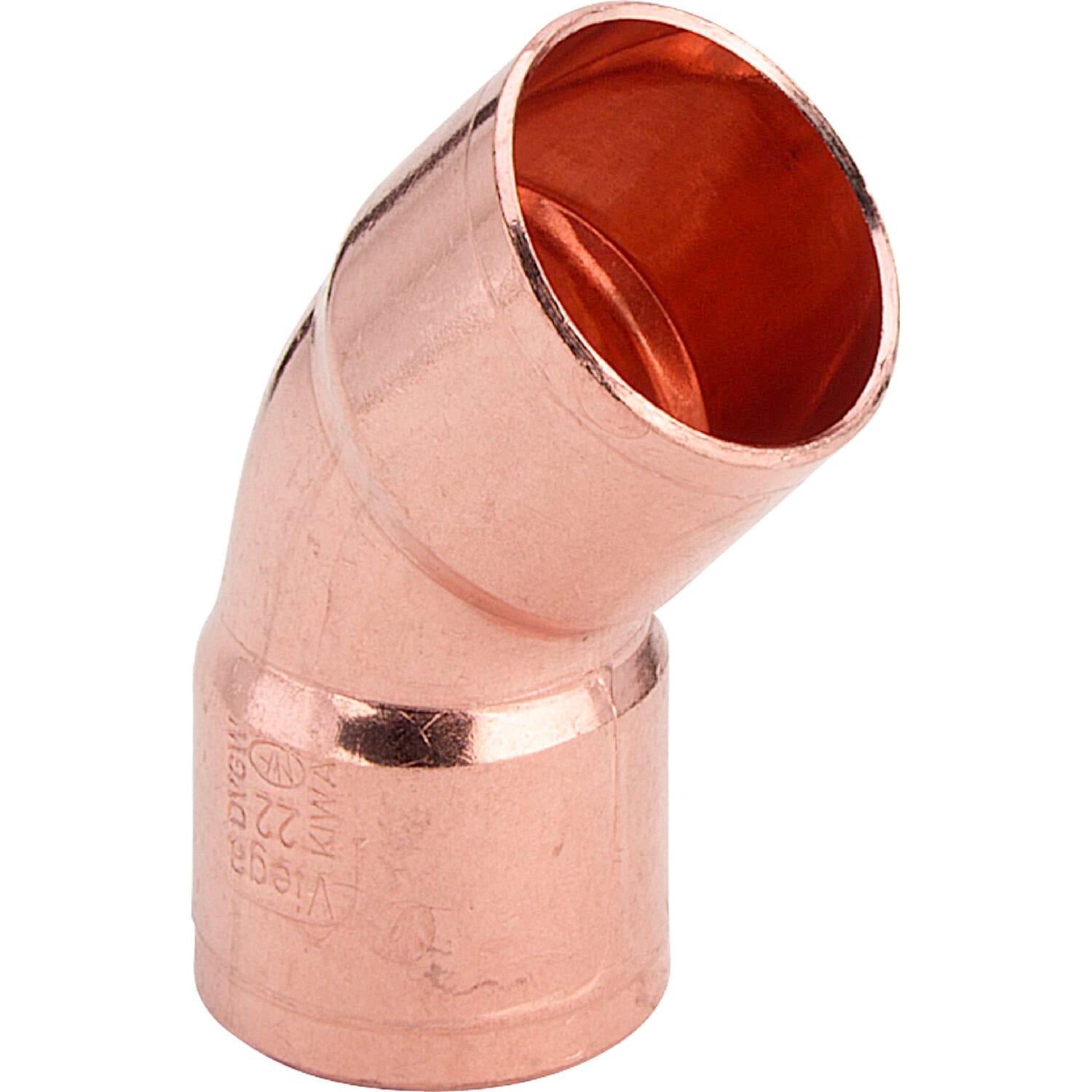 Угольник медный Viega 95040 d 42 1 муфта 45° (110338)