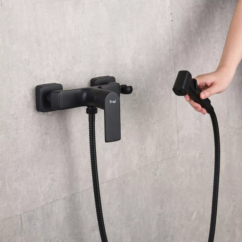 Гигиенический душ со смесителем Frap F2071-6 Черный (F2071-6) - фото 2 Гигиенический душ со смесителем Frap F2071-6 Черный (F2071-6) - фото 2