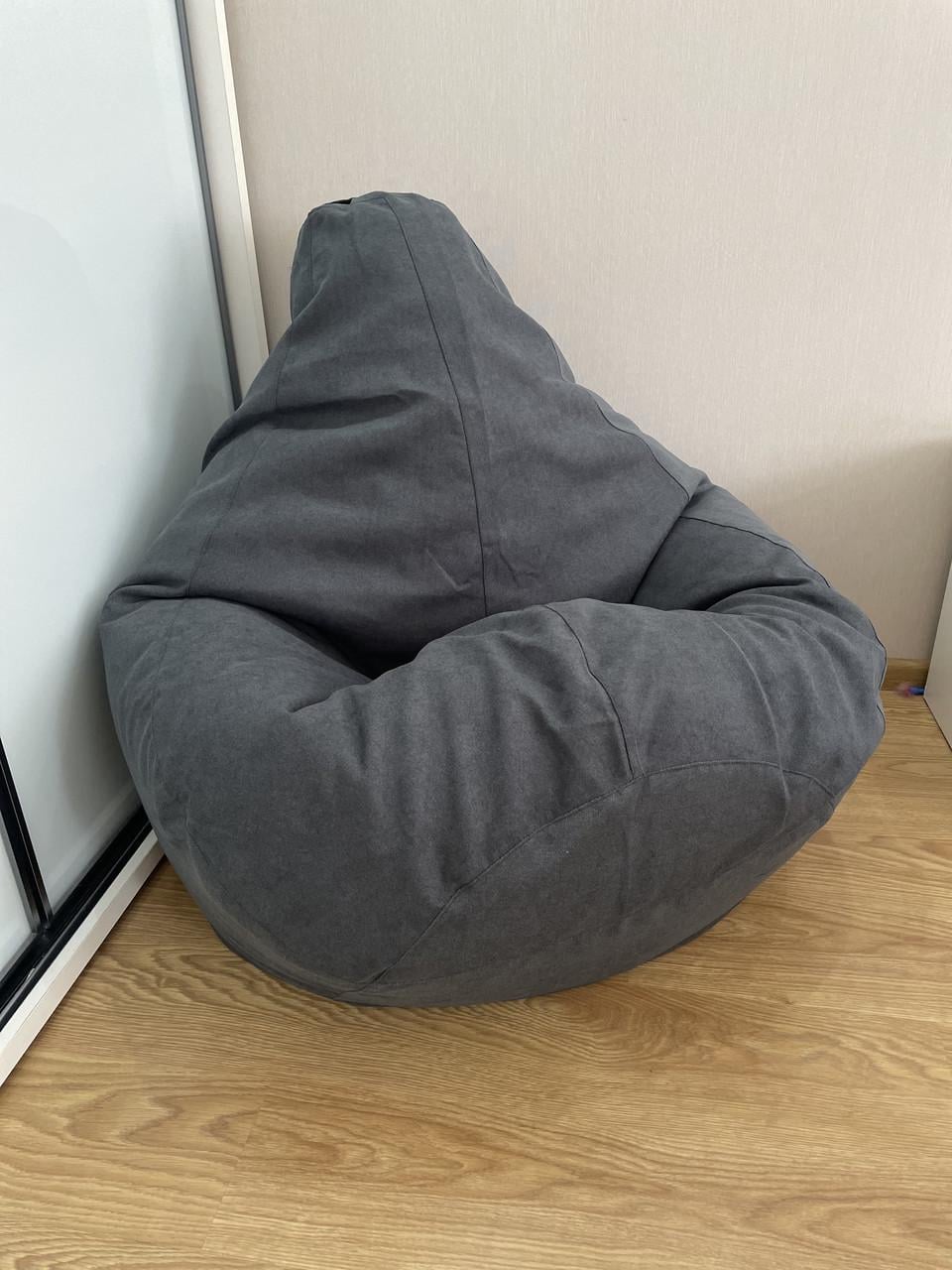 Кресло-мешок SkyPuff MEGA Груша GREAT велюр XXXL 160х120 см Gray (160049) Кресло-мешок SkyPuff MEGA Груша GREAT велюр XXXL 160х120 см Gray (160049)