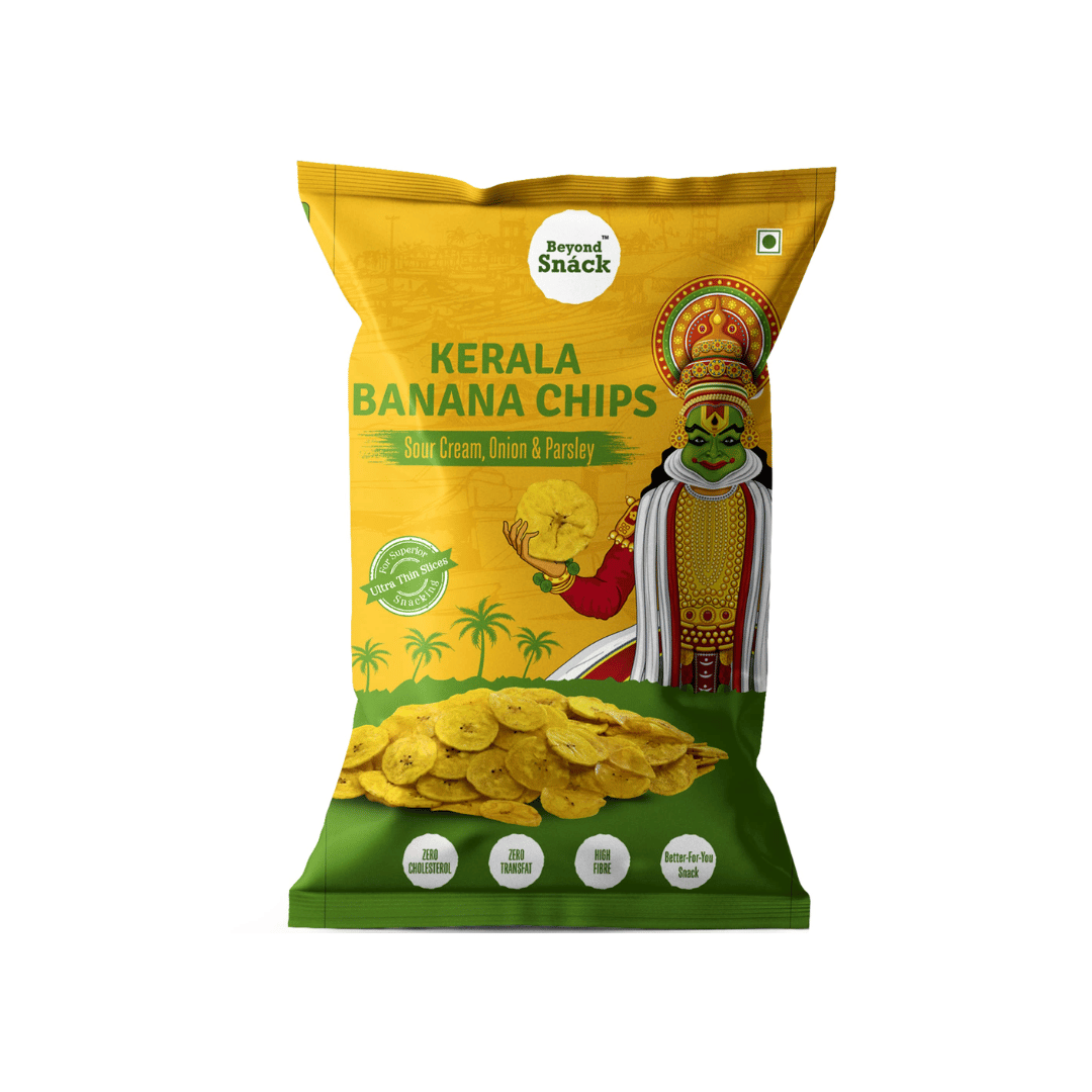 Чипсы банановые Beyond Snack Сметана с луком и петрушкой из Кералы 85 г (0793591862477)