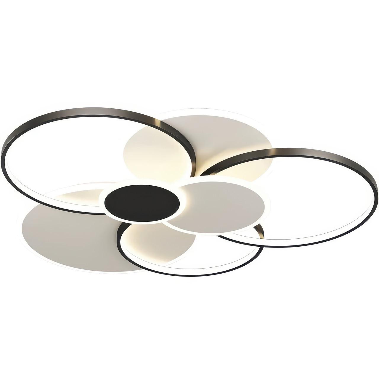 Люстра светодиодная Sirius на семь плафонов 212W 3000-6000К Белый/Черный (Ш 7112 WT+BK)