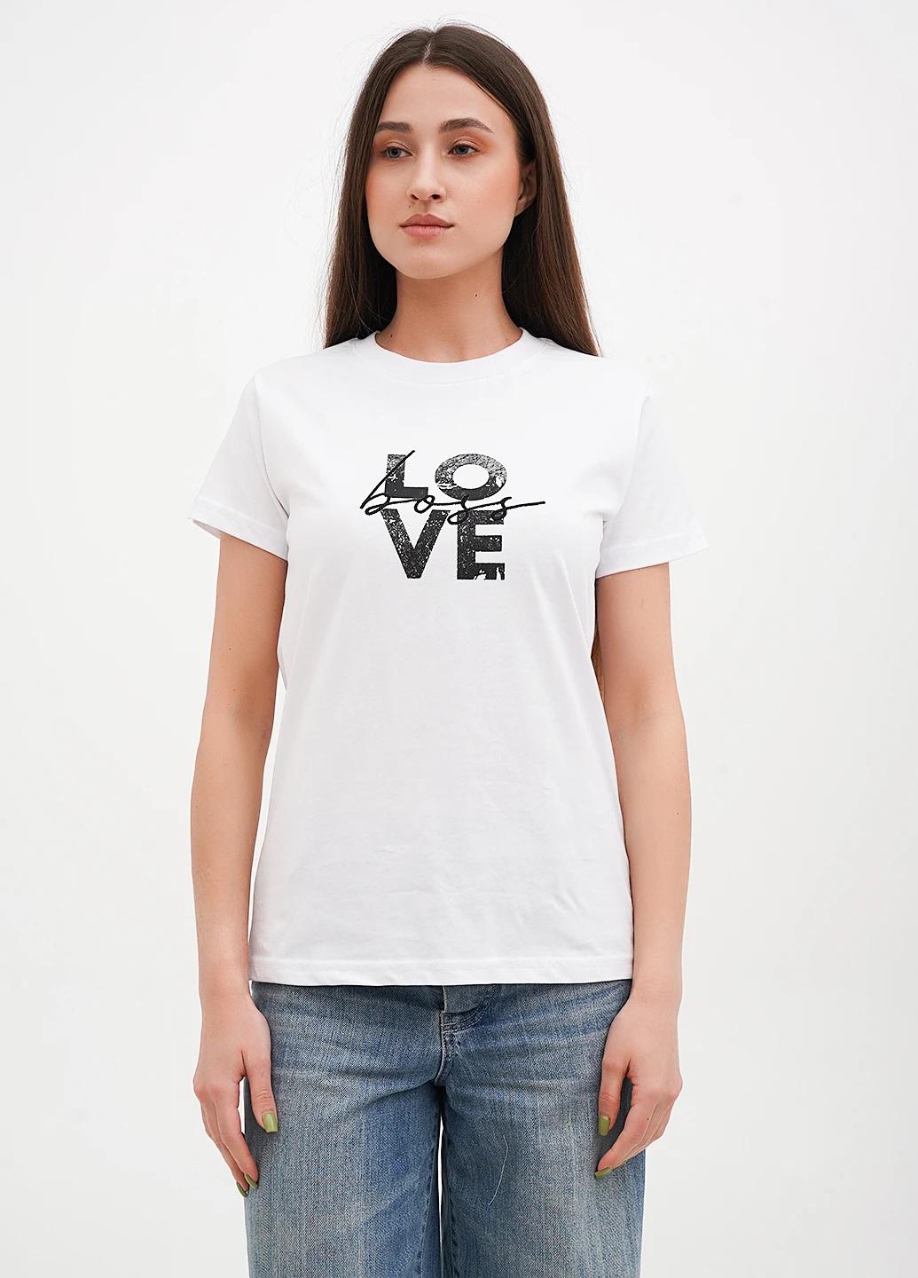 Футболка женская Hugo Boss Women's T-Shirt with Love Print S (6030WT)