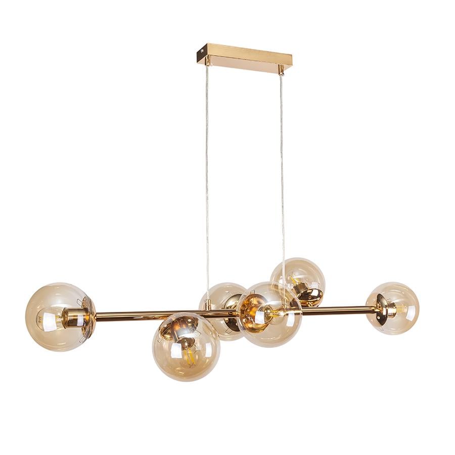 Люстра молекула подвесная Levistella 7521010-6 GD/BR плафон коричневый Золотой