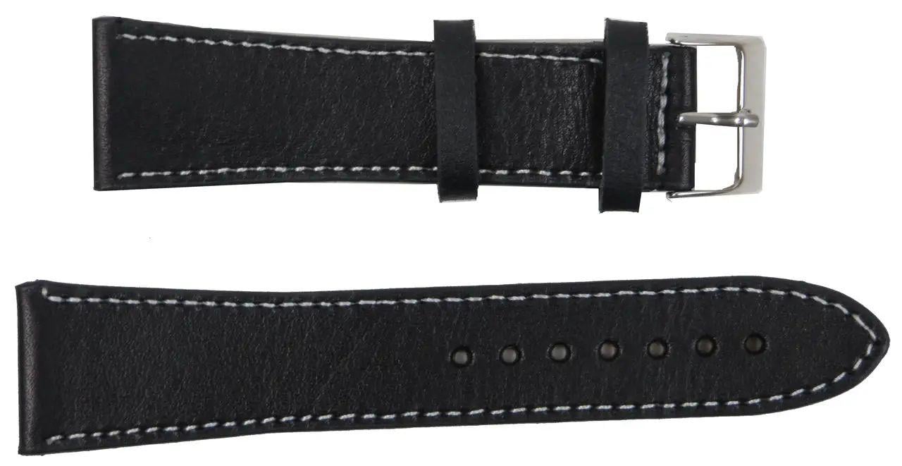 Ремінець для годинника Mykhail Ikhtyar шкіряний 24 мм Чорний (S699-24S-1 black)