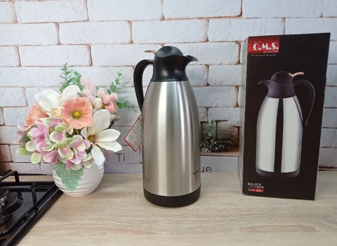 Термос OMS для чаю/для кави із нержавіючої сталі 2000 мл Сріблястий (3281-2-silver) - фото 5