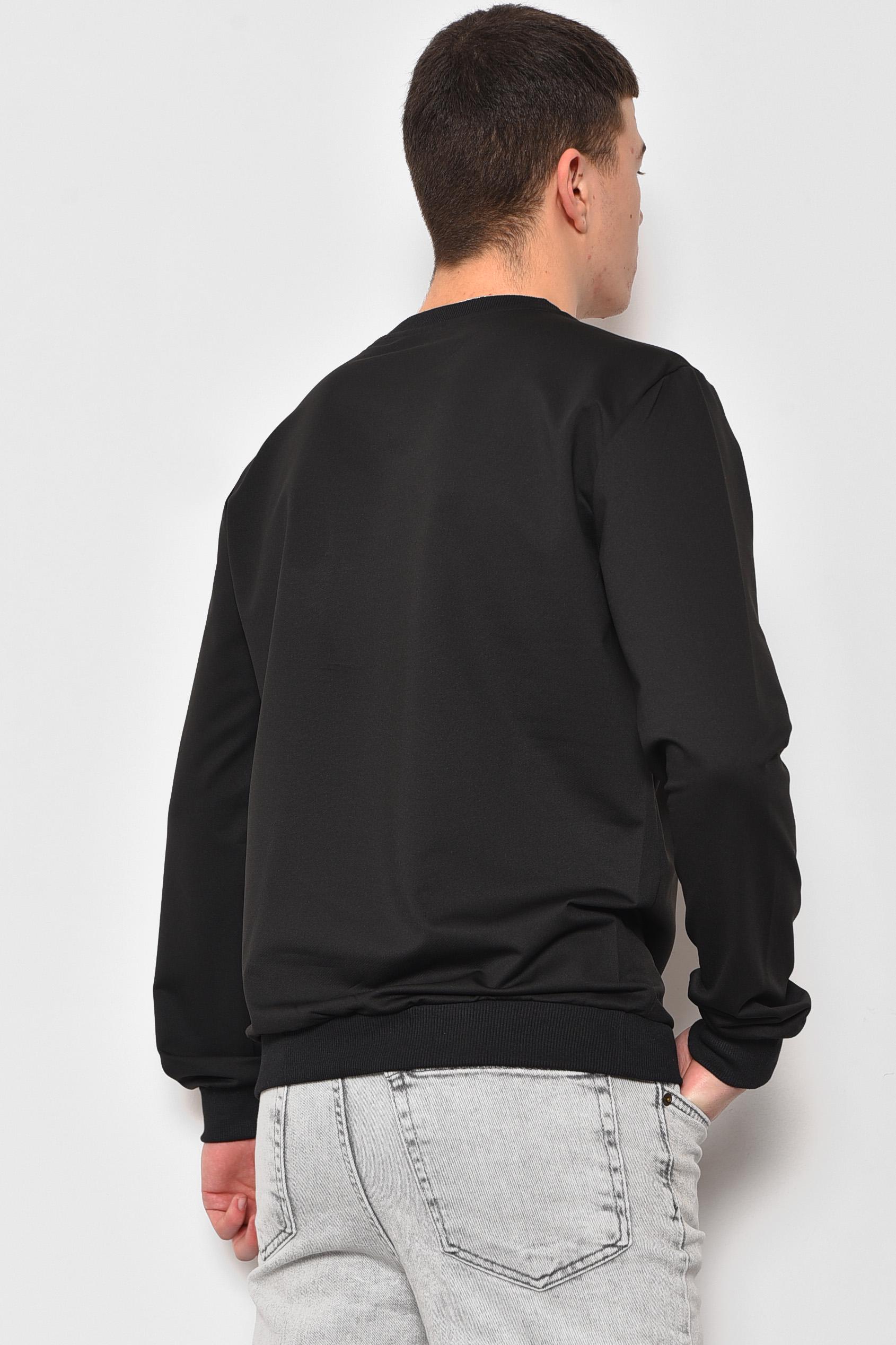 Свитшот мужской XL Черный с надписью (174699) - фото 3 Свитшот мужской XL Черный с надписью (174699) - фото 3