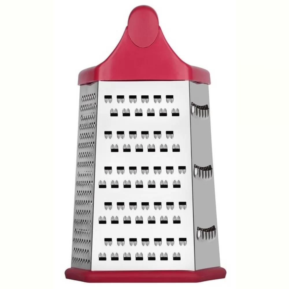 Тертка Laska 6в1 із нержавіючої сталі 21,5х14,5х11,5 см Червоний (24543) - фото 1 Тертка Laska 6в1 із нержавіючої сталі 21,5х14,5х11,5 см Червоний (24543) - фото 1