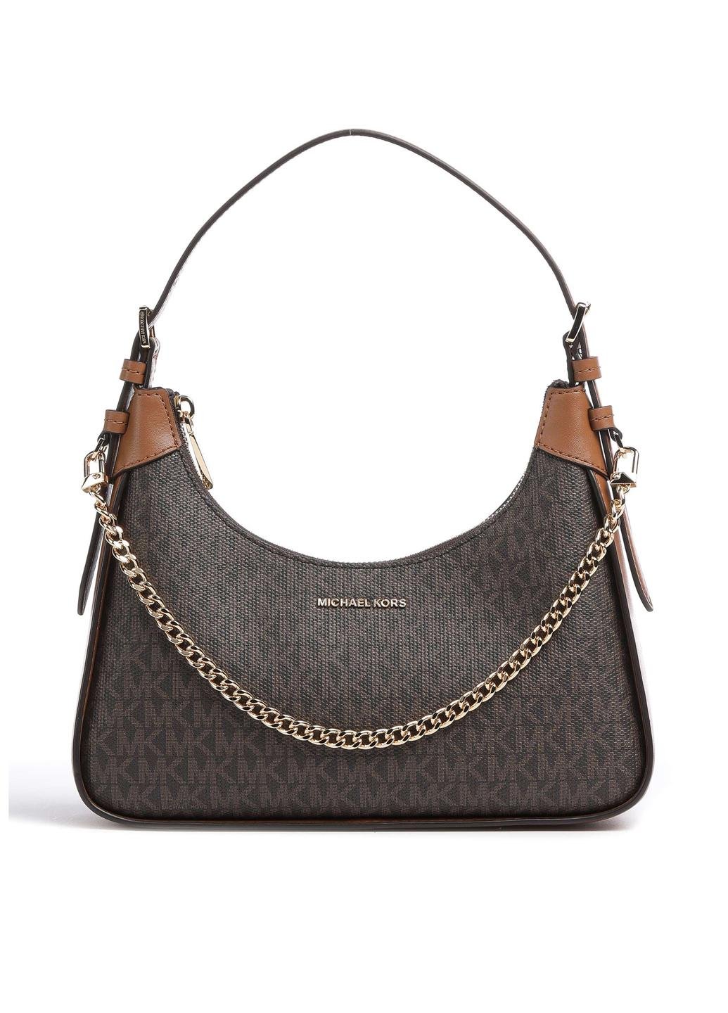 Сумка багет жіноча з екошкіри Michael Kors WILMA MD EW POUCHETTE 32R3G3WN6B252 Темно-коричневий