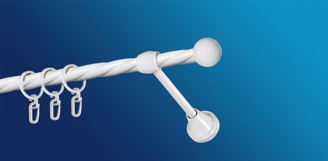 Карниз для штори Plastidea Болонь металевий кручений одинарний з гачками D 16 мм 180 см Білий Карниз для штори Plastidea Болонь металевий кручений одинарний з гачками D 16 мм 180 см Білий