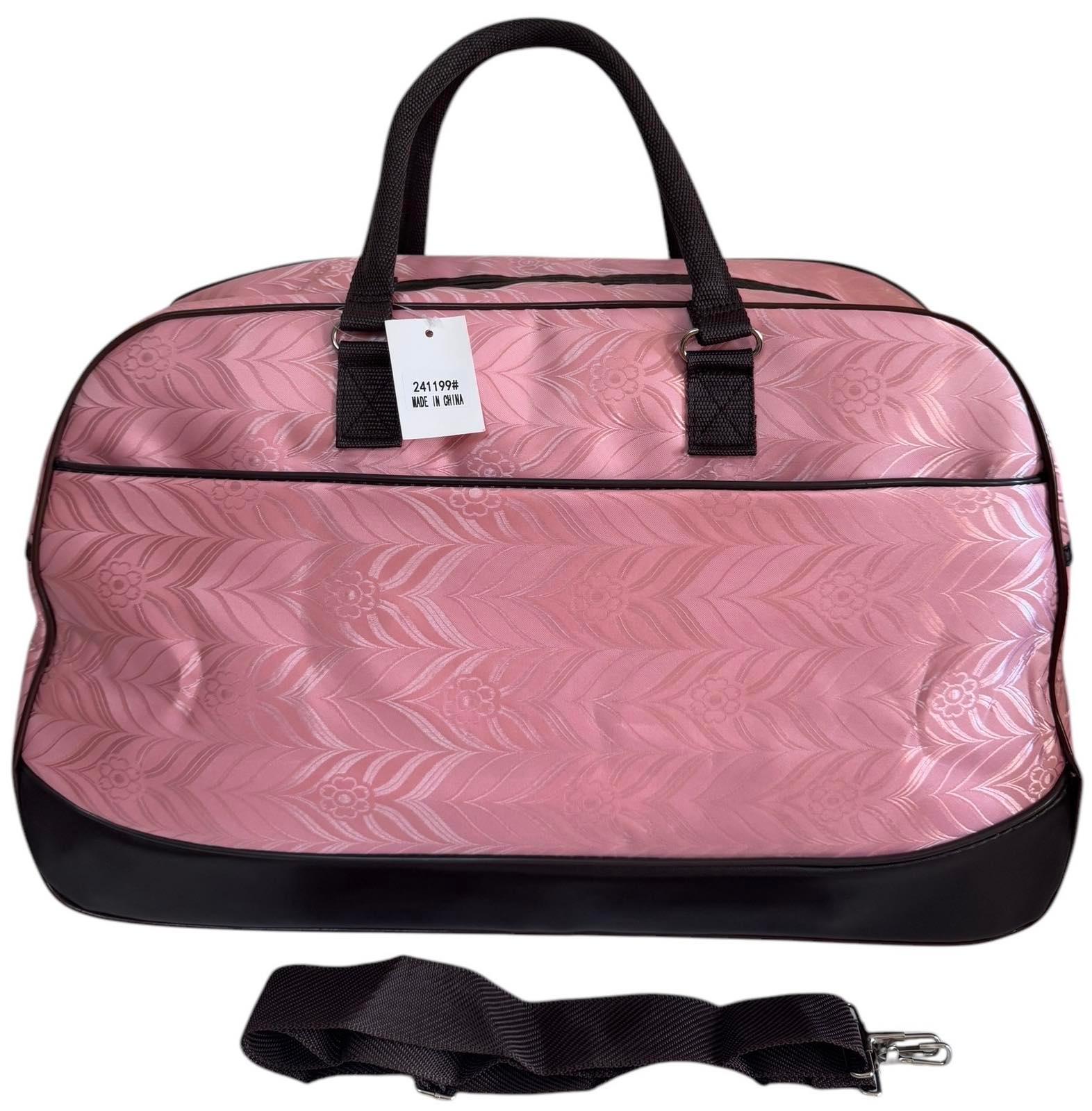 Сумка дорожная большая с длинным ремнем через плечо и боковыми карманами Розовый (241199P)