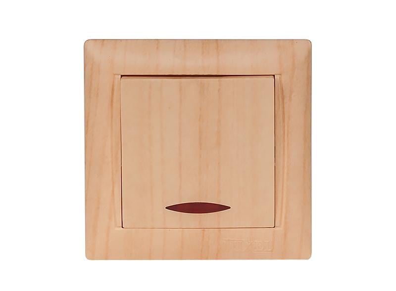 Выключатель одноклавишный Luxel 3805 PRIMERA п/п Сосна (27551638)