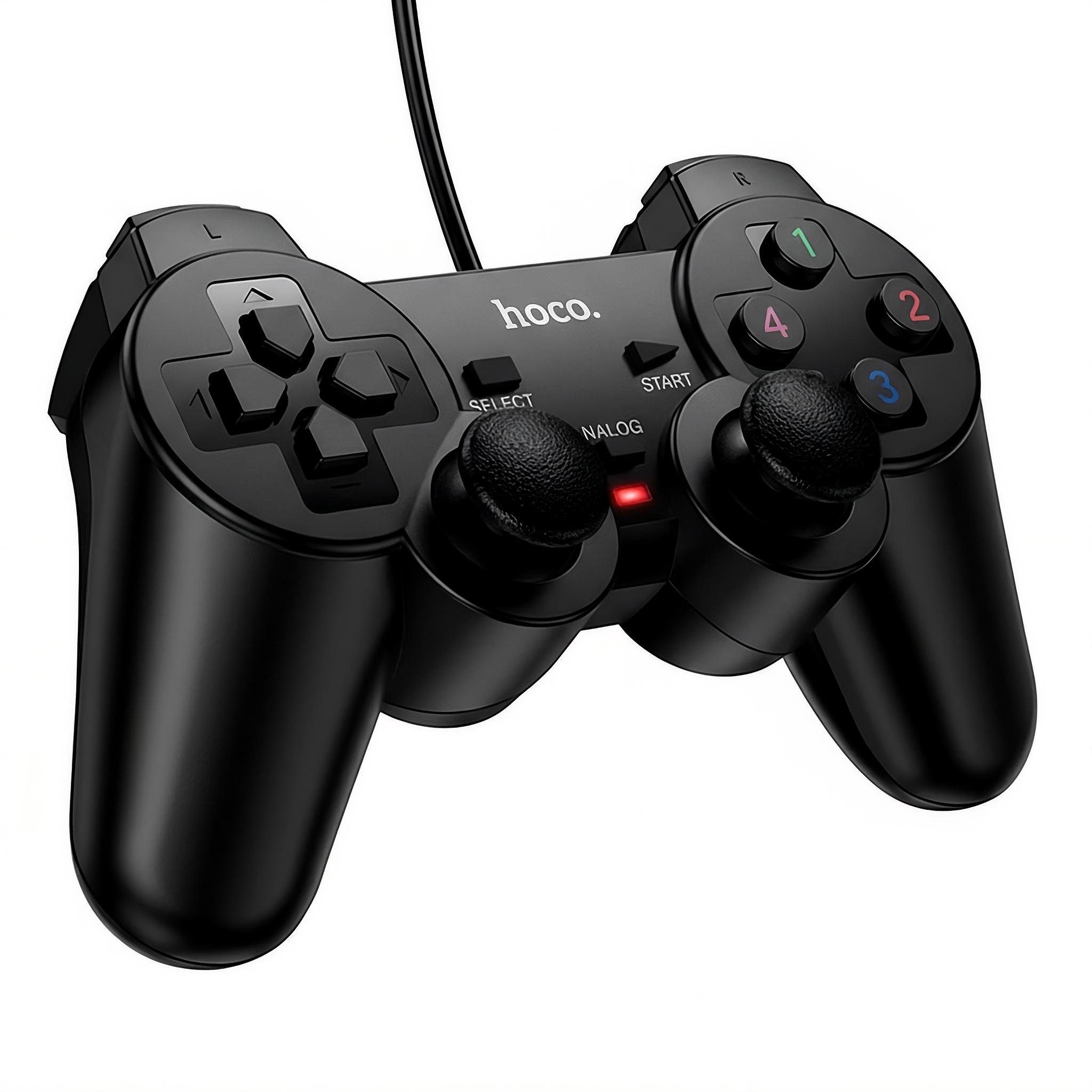 Геймпад проводной игровой Hoco GA3 USB для ПК с вибрацией эргономичный Черный (31993693)