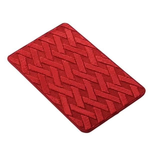 Килимок для ванної кімнати мікрофібра антиковзкий з візерунком 40х60 см Червоний (2591676168)