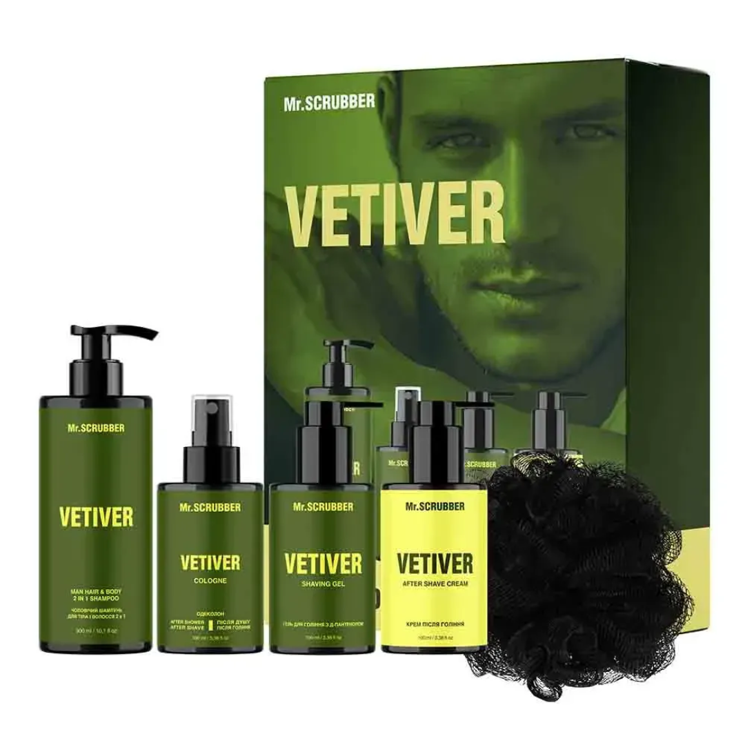 Парфумований набір косметики для чоловіків Mr.SCRUBBER Vetiver Perfumed Men’s Essentials
