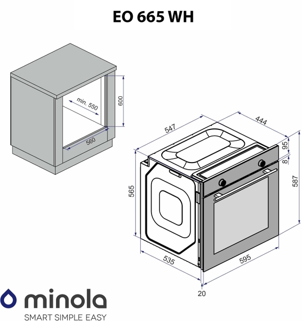 Духова шафа Minola EO 665 WH (31329) - фото 9