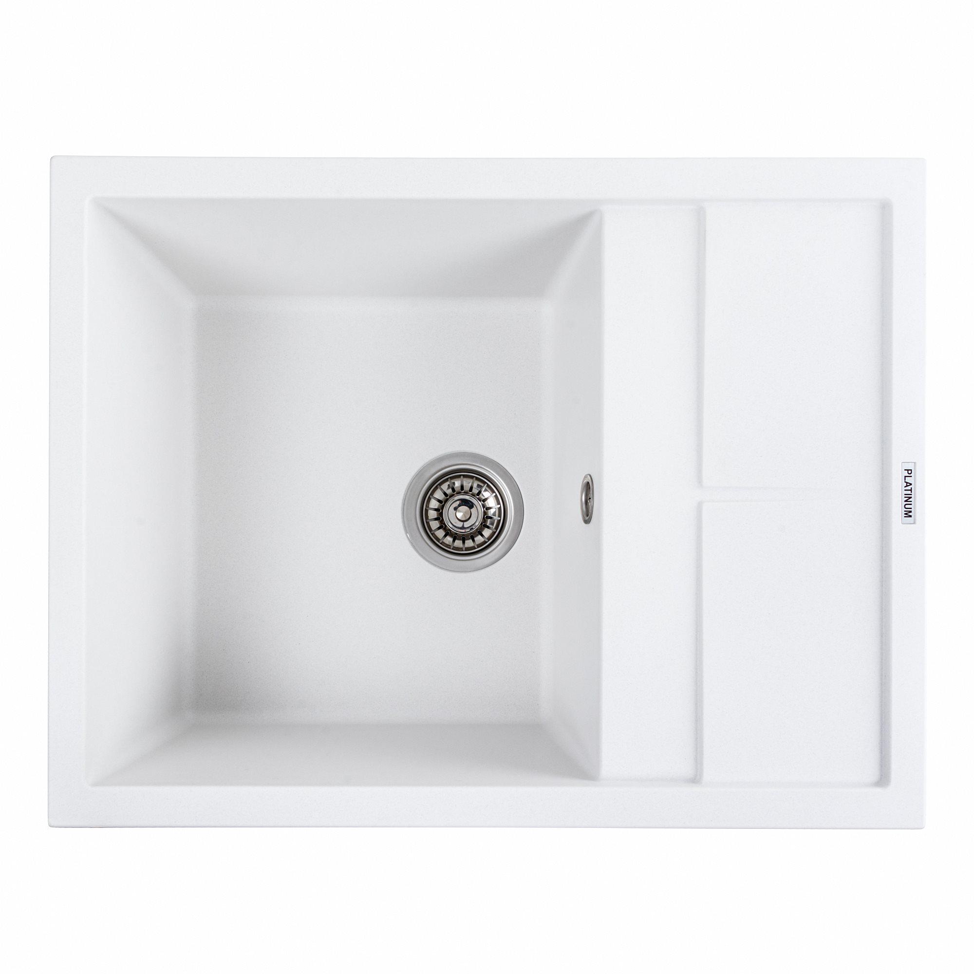Мийка для кухні гранітна Platinum 6550 LOTOS матова Білий Мийка для кухні гранітна Platinum 6550 LOTOS матова Білий