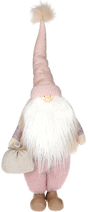 Фигура декоративная Санта в меховой жилетке 21х16х50 см Розовый (BD-831-310)