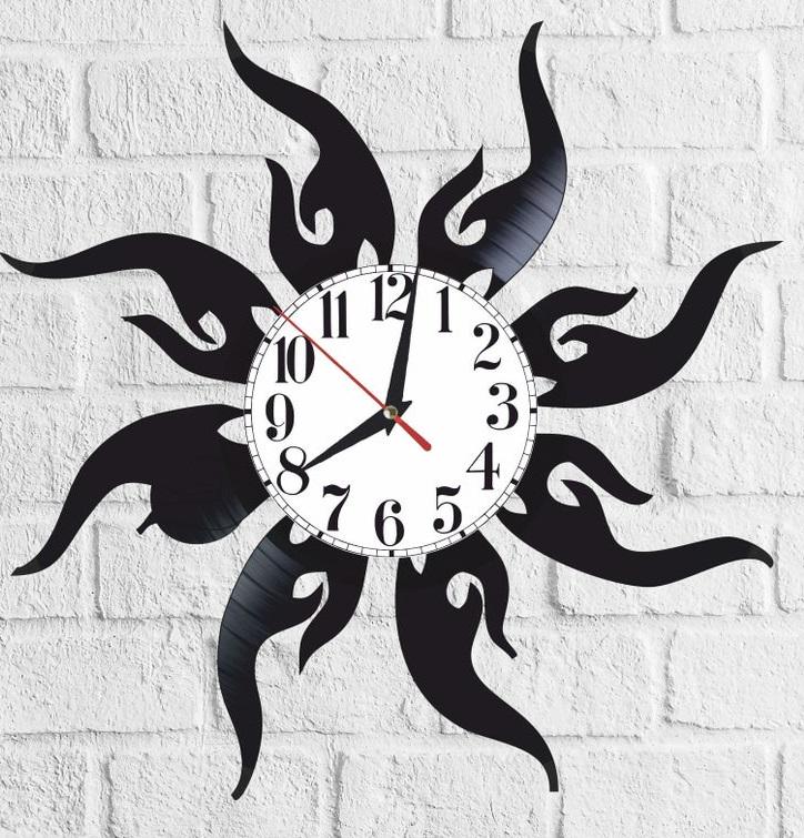 Часы настенные Лофт-винтаж 2174 из виниловой пластинки