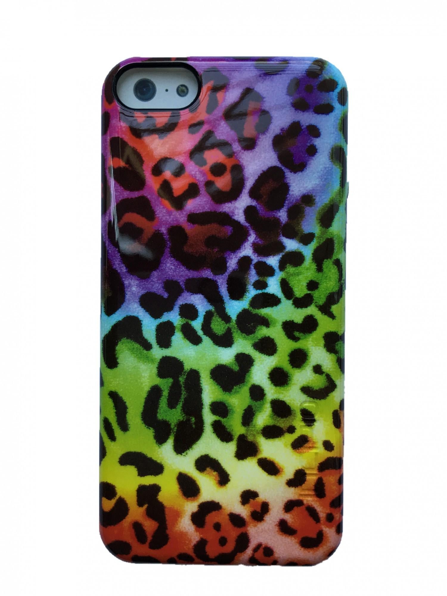 Чехол противоударный Incipio Feather для iPhone 5C Rainbow Cheetah