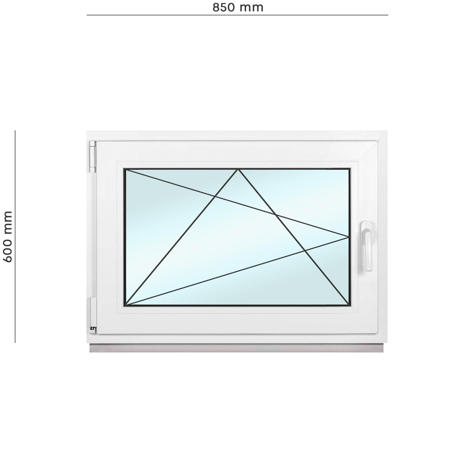 Вікно металопластикове Framex поворотно-відкидне з лівим відкриттям 850х600 мм Білий - фото 2