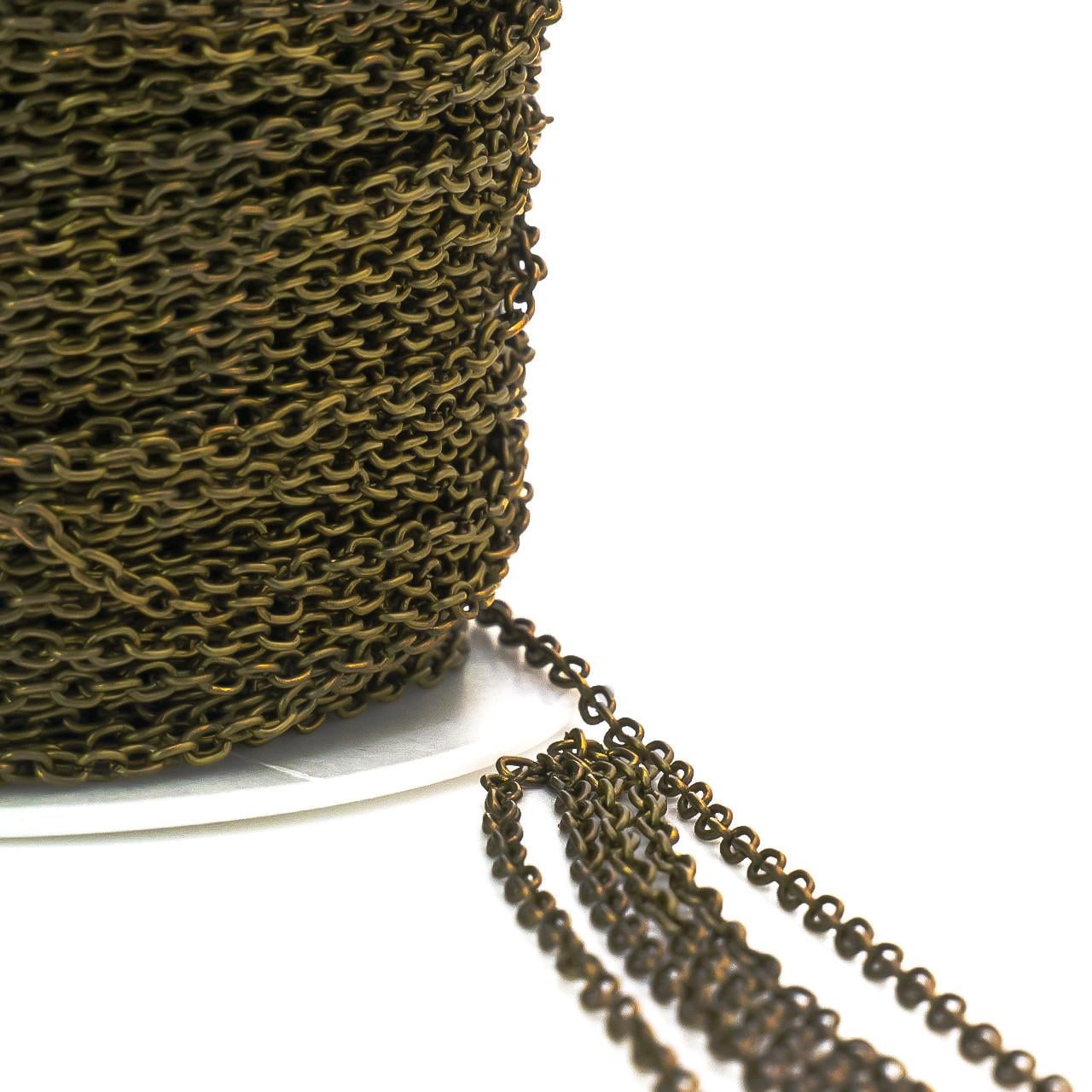 Цепь для рукоделия 2,1х3х0,6 мм 1 шт. 1 м Бронзовый (ЦФ0203ь99)